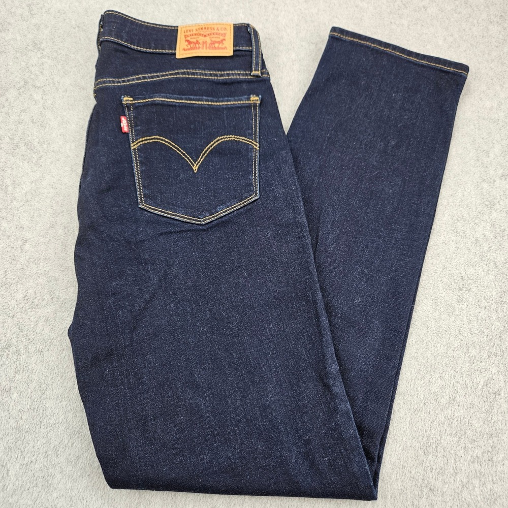 LEVIS 712 Slim Jeans Women 29 Dark Blue Denim Mid Rise Stretch Casual Classic